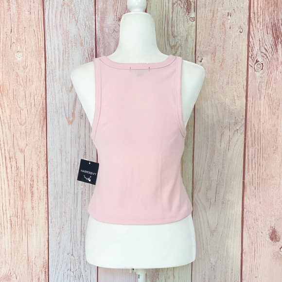 ‼️CLEARANCE SALE‼️ Women’s Pink & Black Los Angeles Lace Cropped Tank Top NWT - Picture 5 of 9